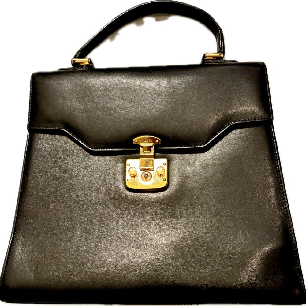 Gucci (w. COA) Calfskin Lady Lock Top Handle Satchel
